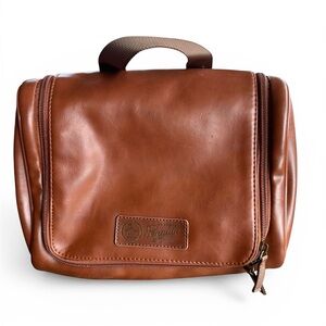 Original Penguin Tan Leather Toiletry Bag